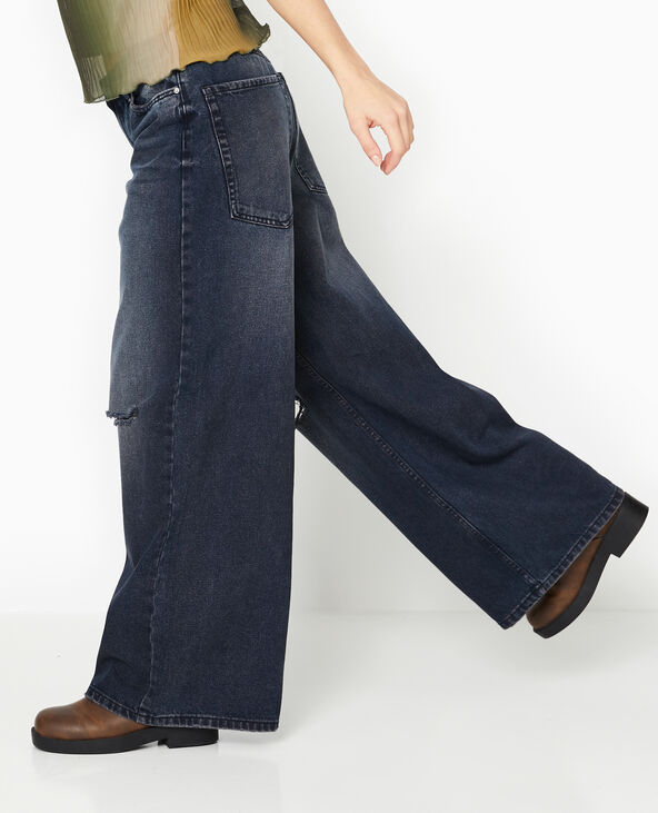 Jean baggy destroy taille basse bleu - Pimkie