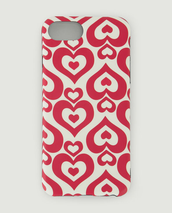 Coque iPhone "cœurs" rouge - Pimkie