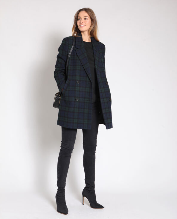 Manteau à carreaux noir - Pimkie