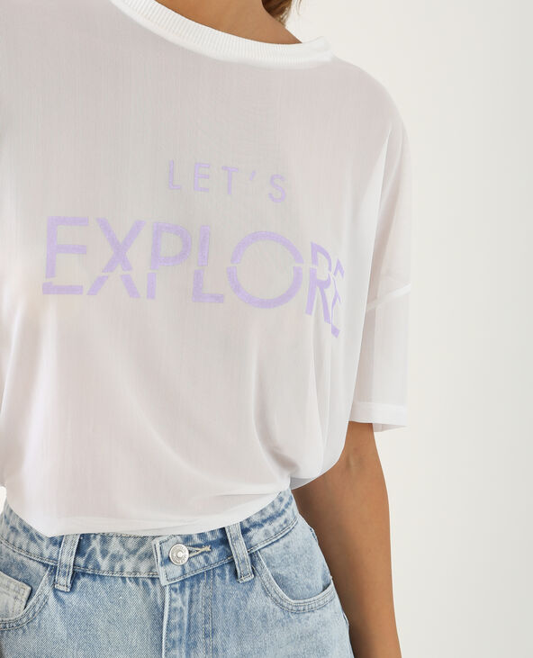 T-shirt résille blanc - Pimkie
