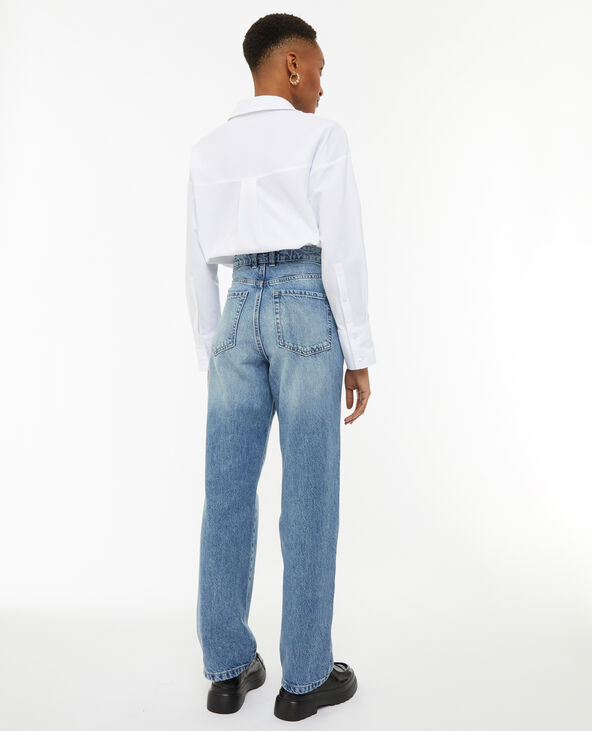 Jean droit taille haute bleu - Pimkie