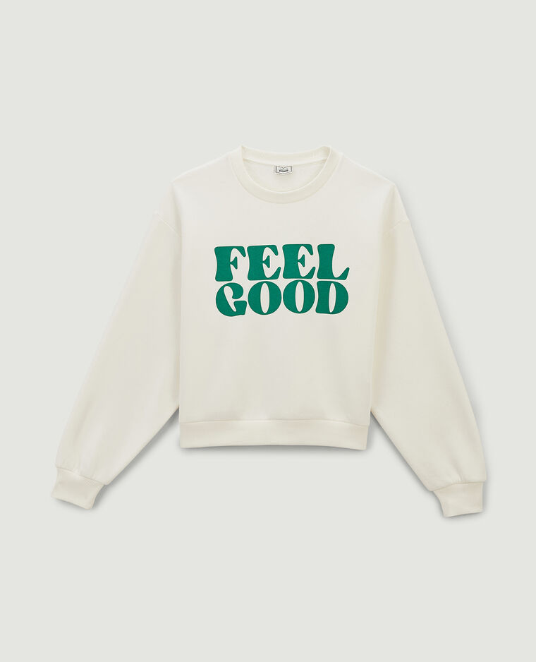 Sweat col rond blanc - Pimkie