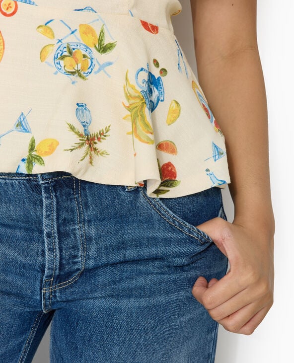 Top peplum à bretelles écru - Pimkie