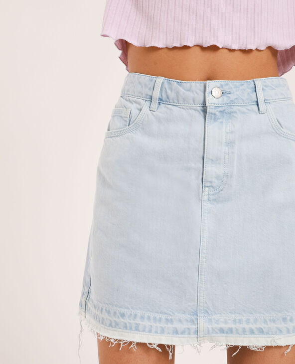 Jupe en jean clair bleu clair - Pimkie