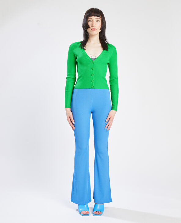 Gilet maille côtelée vert - Pimkie