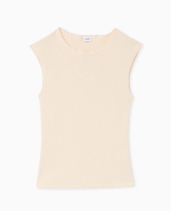 Top sans manches en tissu reliefé blanc - Pimkie