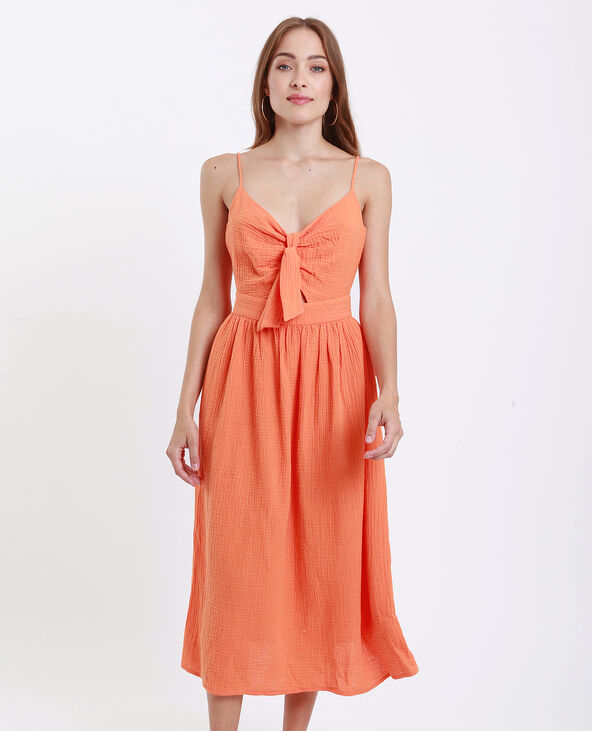 Robe nœud poitrine orange - Pimkie