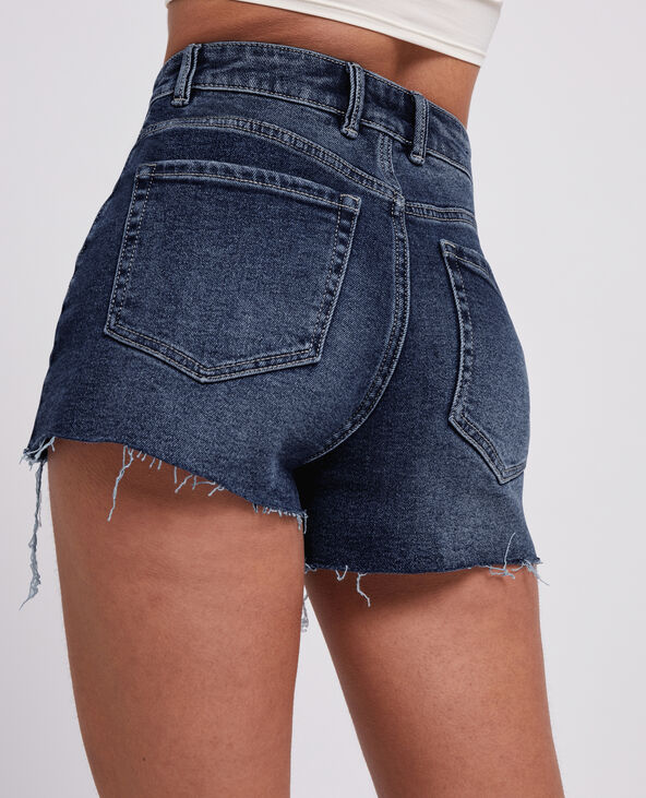 Short en jean destroy taille haute bleu - Pimkie