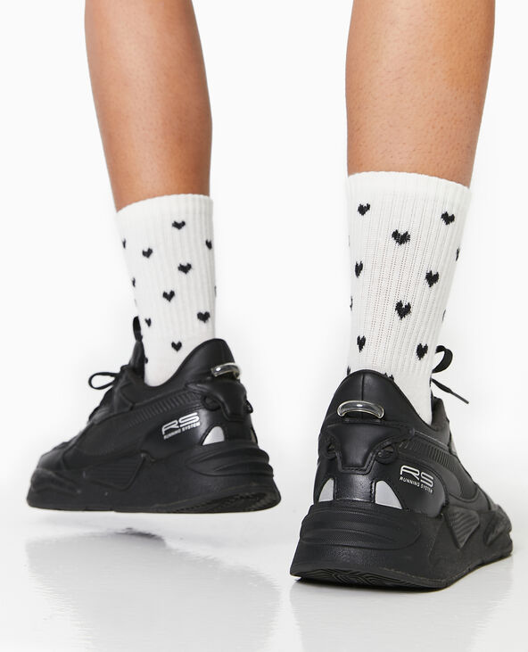 Paire de chaussettes avec cœurs blanc - Pimkie