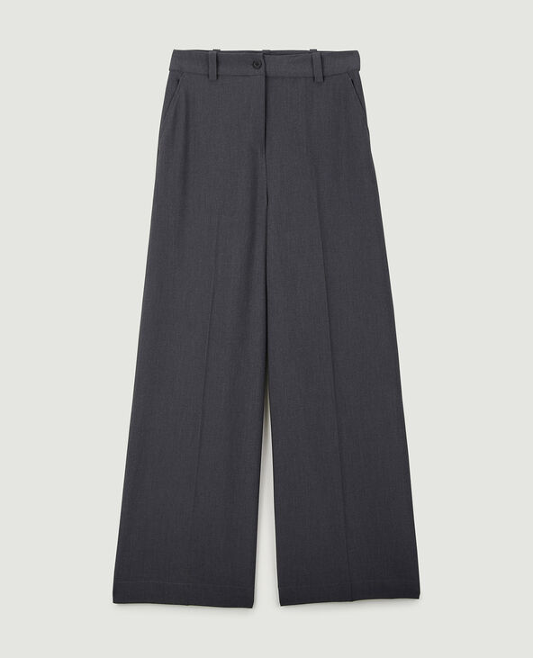 Pantalon large taille haute gris foncé - Pimkie