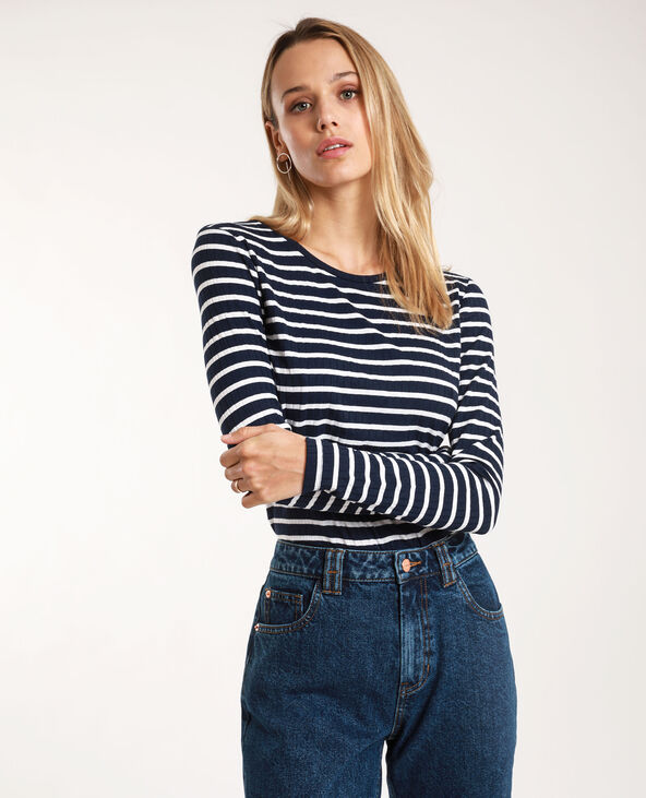 T-shirt rayé bleu marine - Pimkie