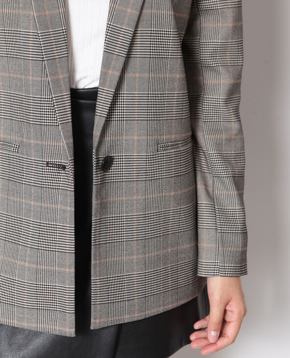 Blazer à carreaux gris clair - Pimkie