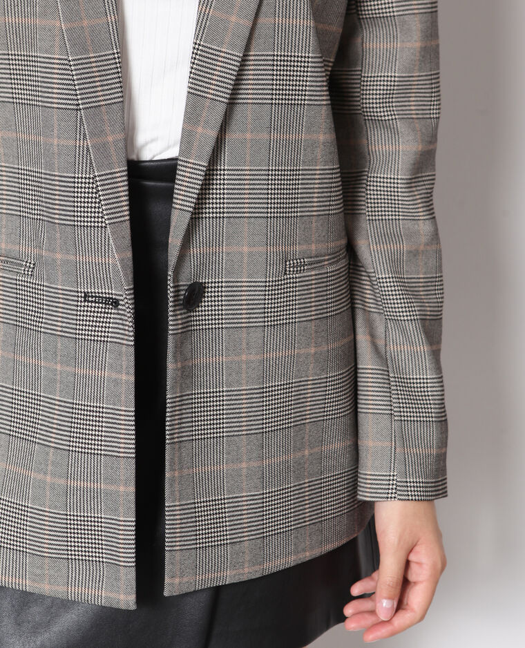 Blazer à carreaux gris - Pimkie