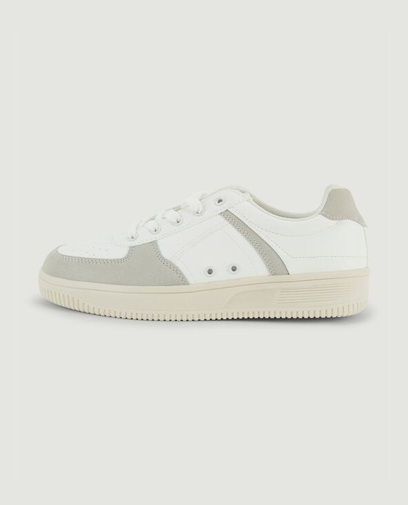 Sneakers bi-matière beige - Pimkie
