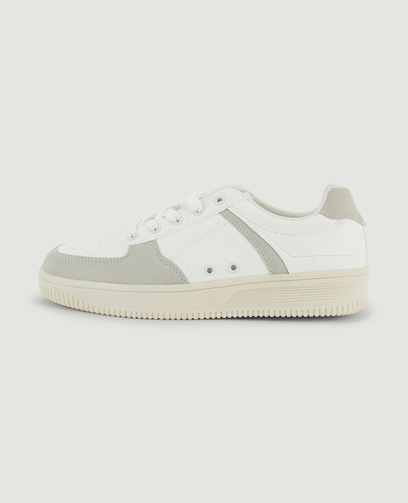 Sneakers bi-matière beige - Pimkie