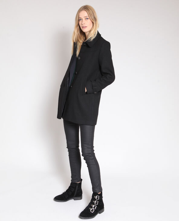 Manteau mi-long noir - Pimkie