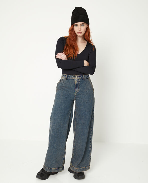 Jean baggy taille regular effet dirty jaune ocre - Pimkie