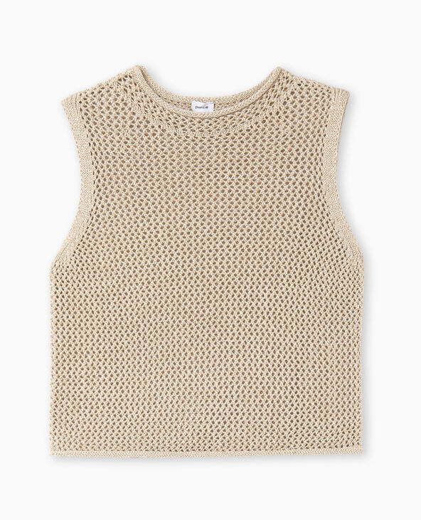 Top sans manches avec fils lurex blanc - Pimkie