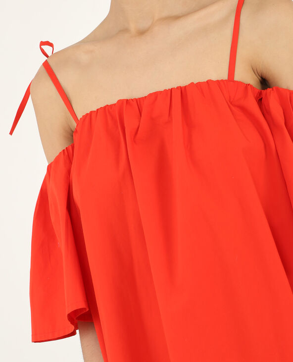 Robe ample à manches peekaboo rouge - Pimkie