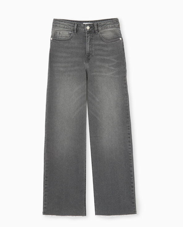 Jean wide taille haute gris clair - Pimkie