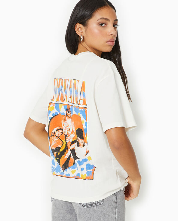 T-shirt oversize NIRVANA blanc - Pimkie