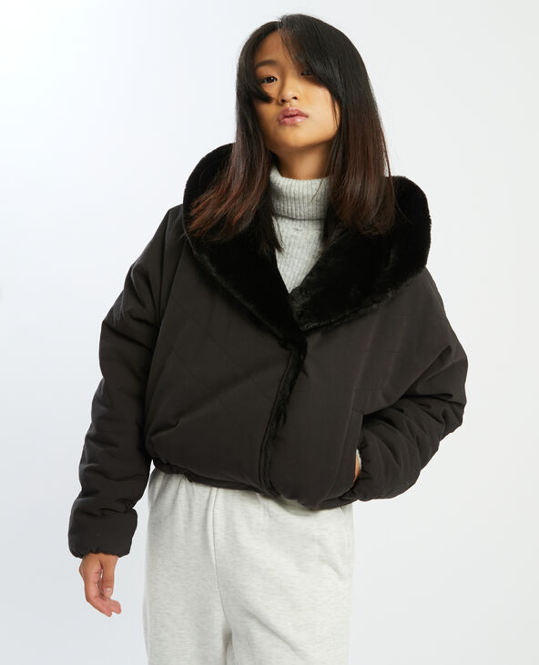 Veste bimatière réversible noir - Pimkie