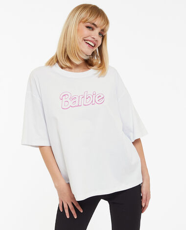 T-shirt oversize Barbie blanc - Pimkie