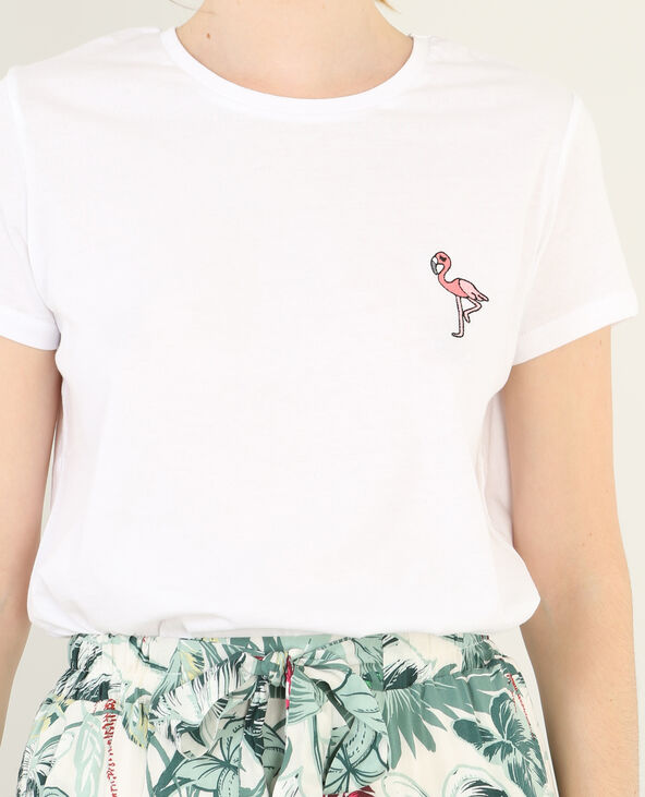 T-shirt flamant rose blanc - Pimkie