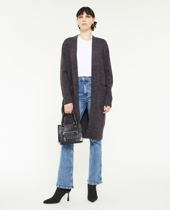 Gilet long avec poches gris chiné - Pimkie