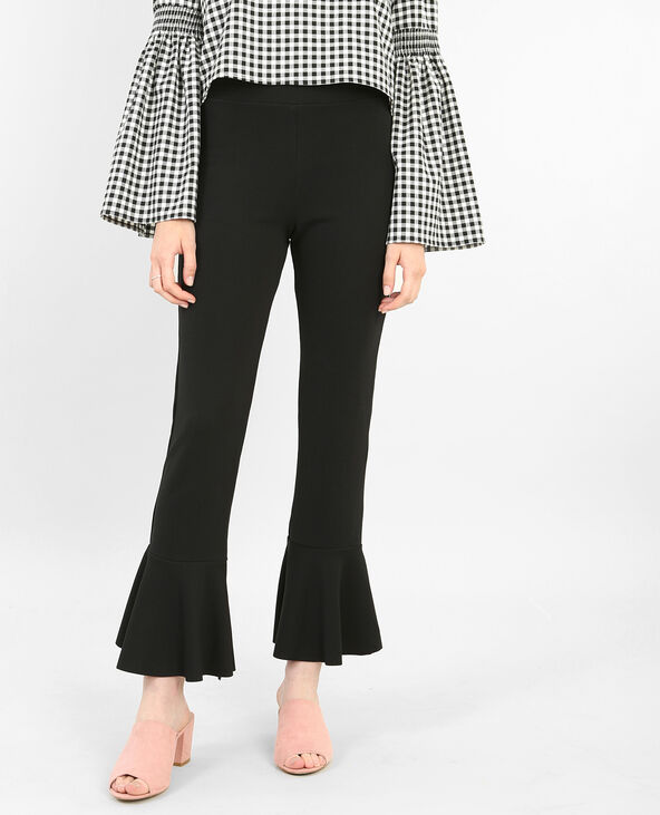 Pantalon bas volanté noir - Pimkie