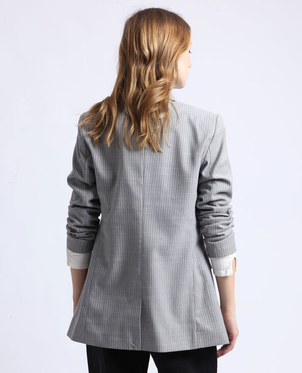 Blazer à rayures gris chiné - Pimkie