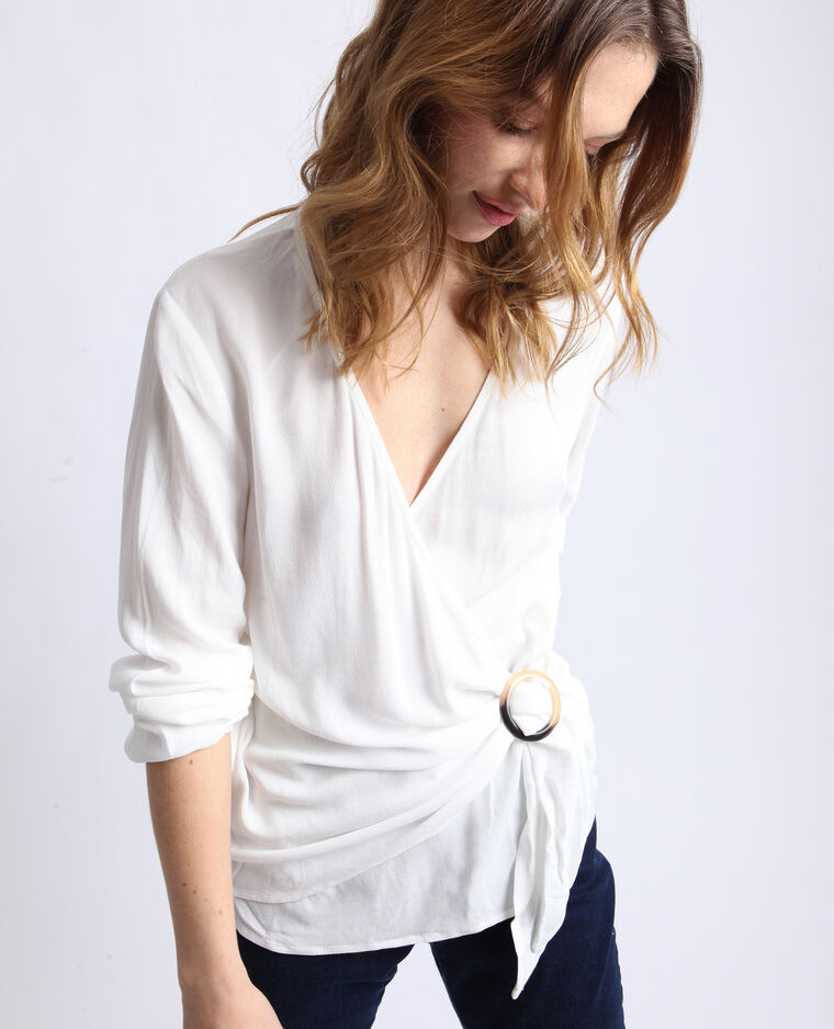 Blouse Cache Cœur Blanc Casse 561785912a09 Pimkie