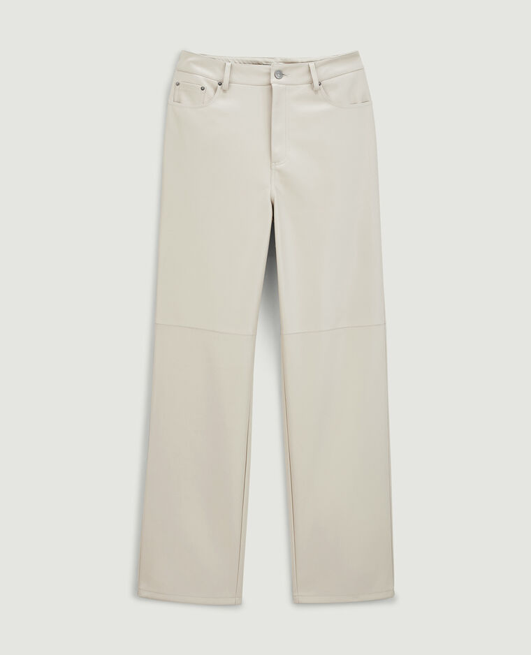 Pantalon droit en simili cuir écru - Pimkie