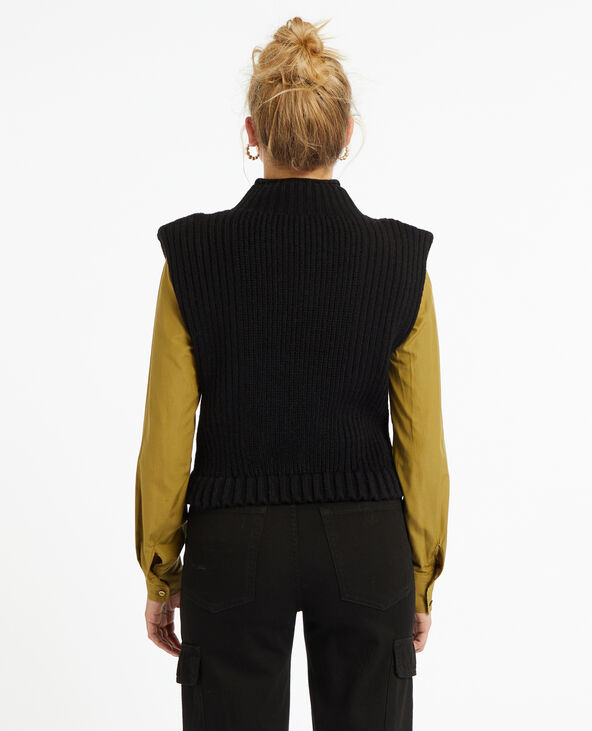 Pull sans manches avec col montant noir - Pimkie