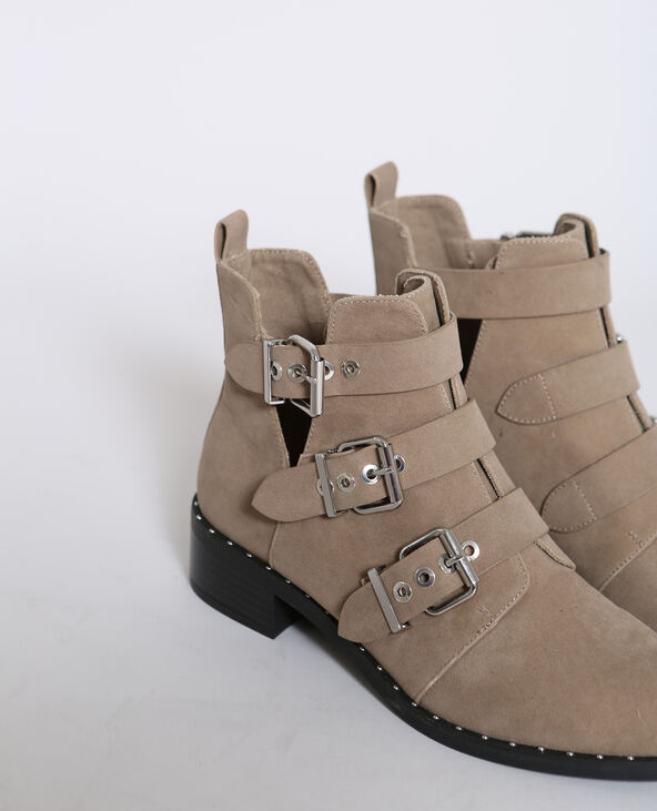 Boots à boucles beige - Pimkie