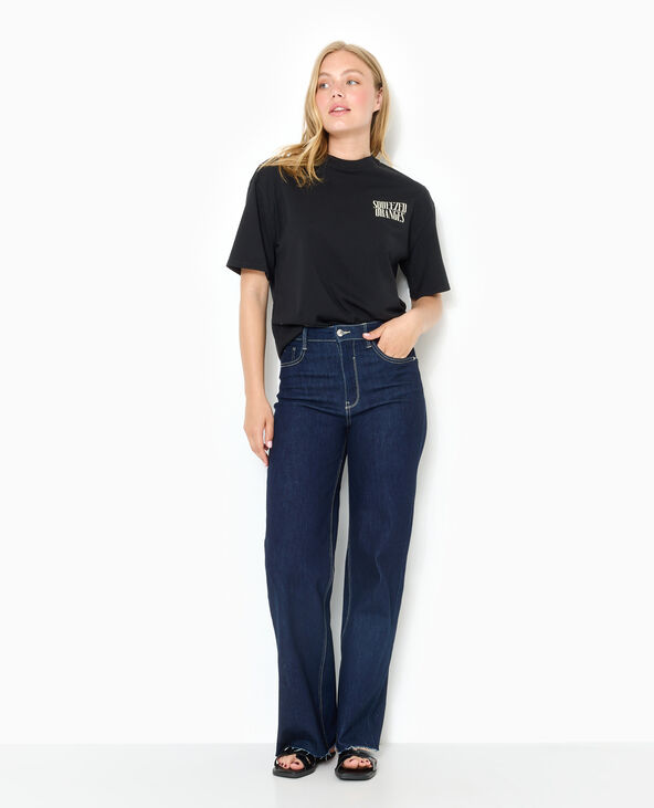 T-shirt oversize avec print poitrine et dos noir - Pimkie