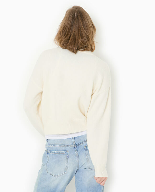 Pull en maille avec message blanc - Pimkie