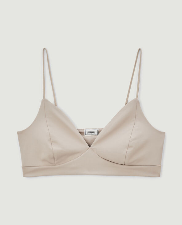 Brassière à bretelles encolure V beige - Pimkie