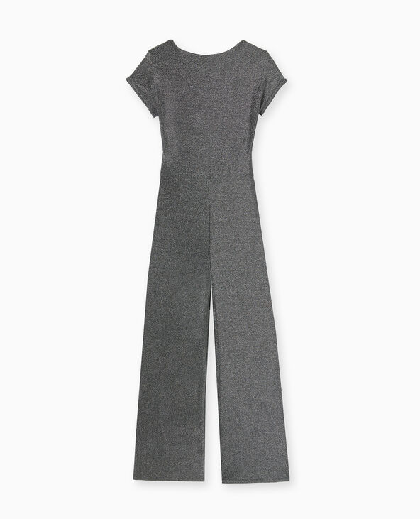 Combinaison dos dégagé en maille lurex noir - Pimkie