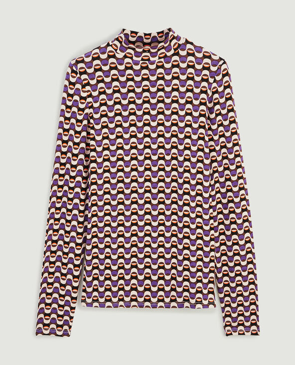 T-shirt manches longues col montant violet - Pimkie