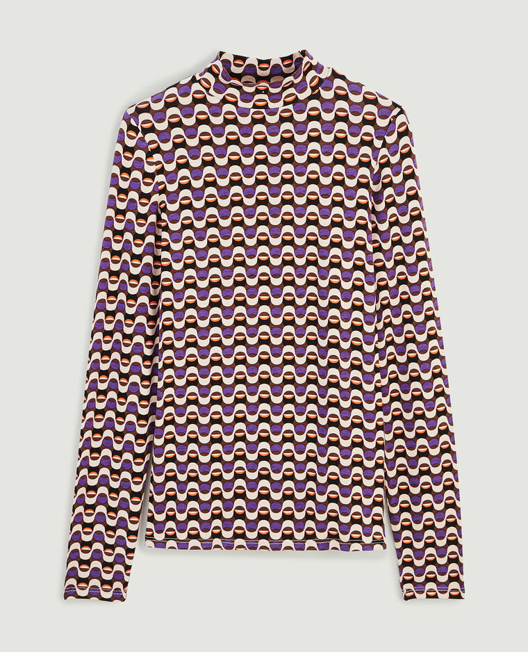T-shirt manches longues col montant violet - Pimkie