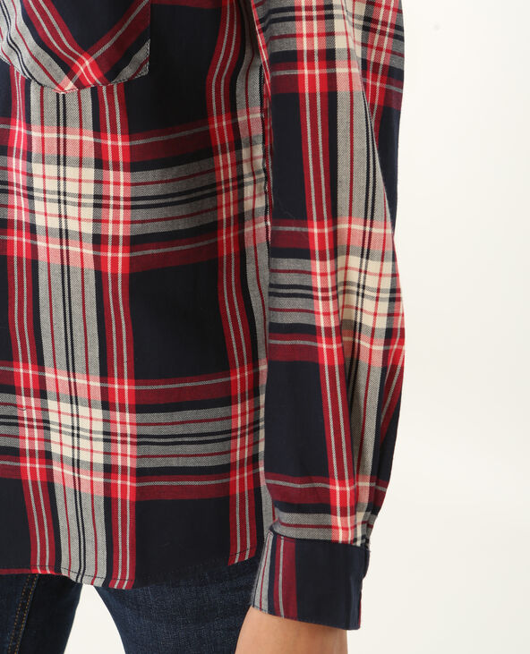 Chemise à carreaux bleu marine - Pimkie