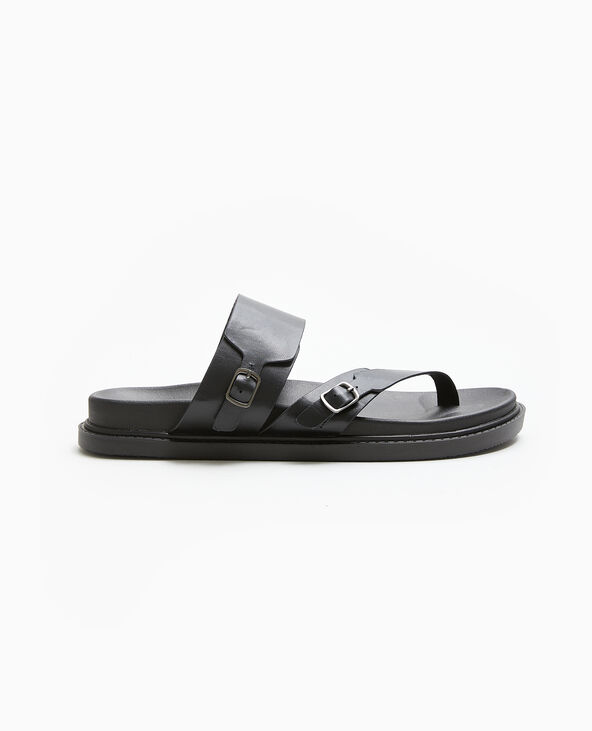 Mules plates avec brides noir - Pimkie