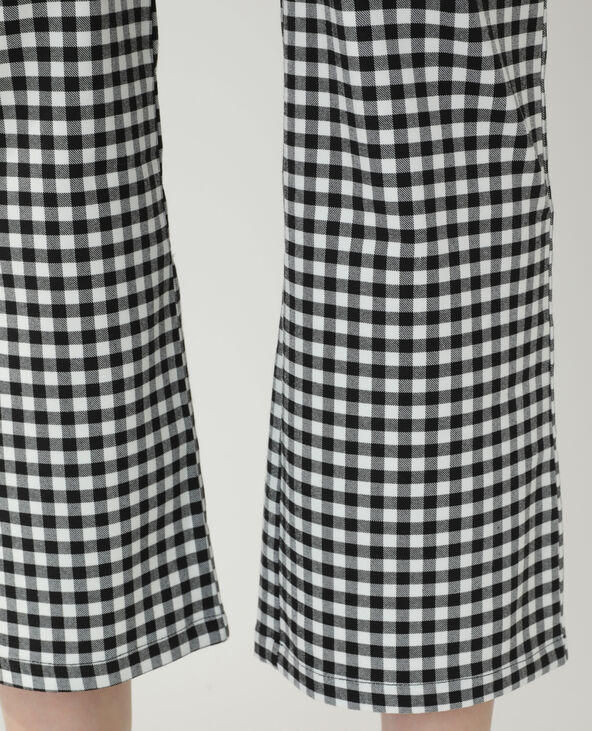 Pantalon flare Vichy noir - Pimkie