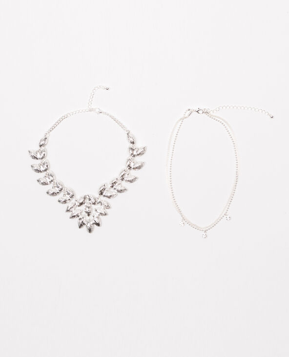 Lot de 2 colliers choker strass doré - Pimkie