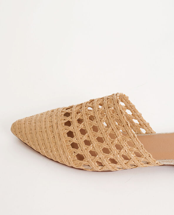 Sandales plates en rafia beige - Pimkie