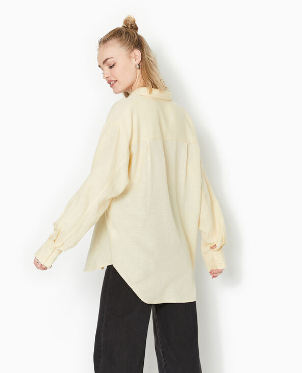 Chemise oversize unie beige - Pimkie