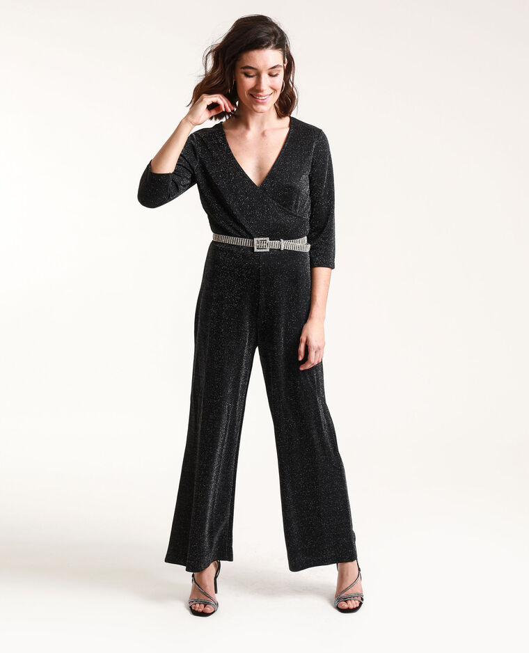 Combi-pantalon à paillettes noir - Pimkie