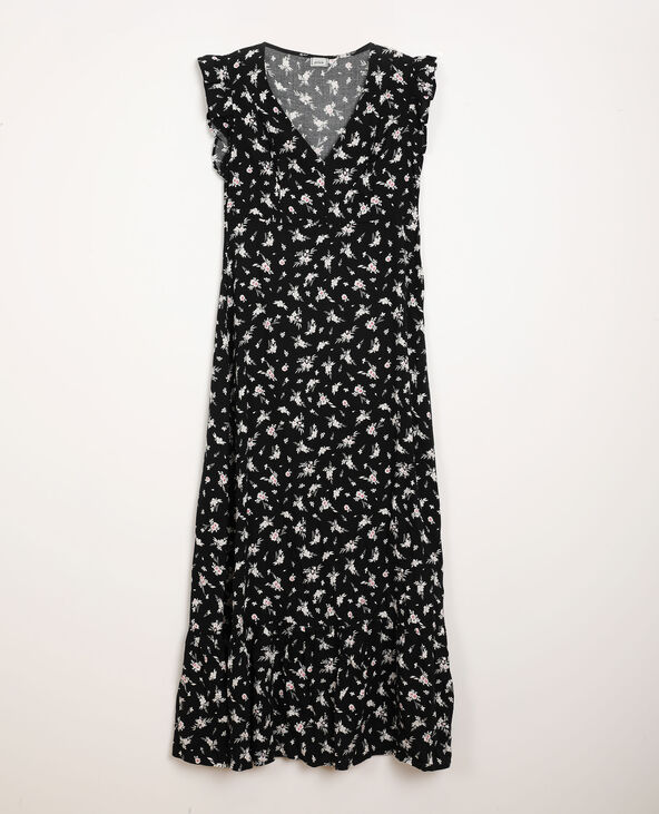 Robe longue à fleurs noir - Pimkie