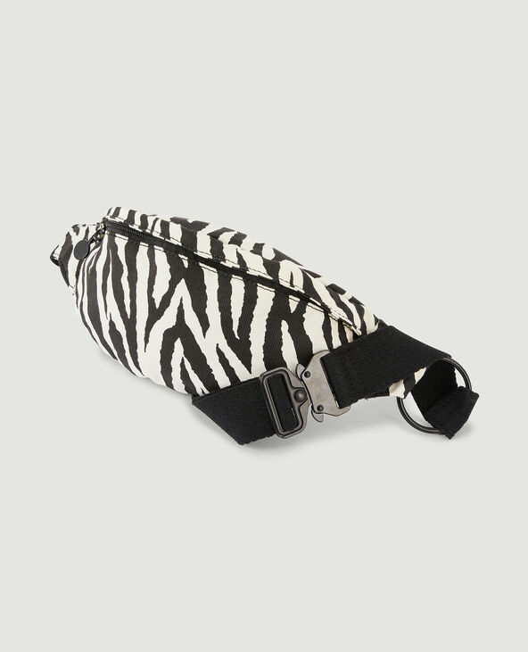 Sac banane avec anneau motif zèbre blanc - Pimkie